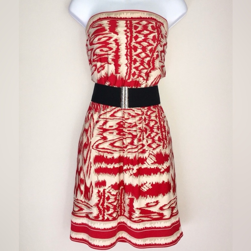 BCBGMAXAZRIA Ikhat Strapless Print Dress